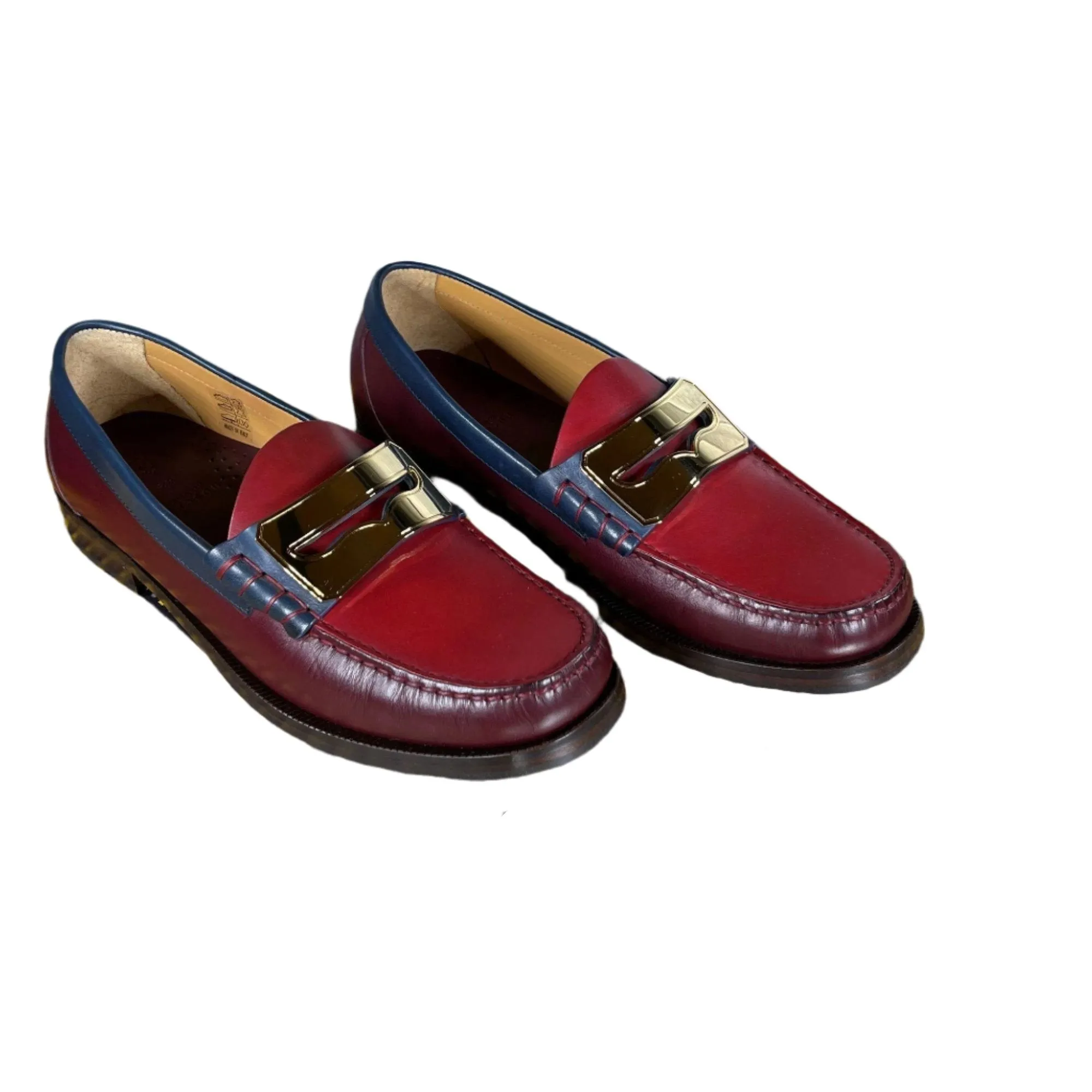 Buscemi Mens Town Loafer Burgundy Calf Leather Loafers
