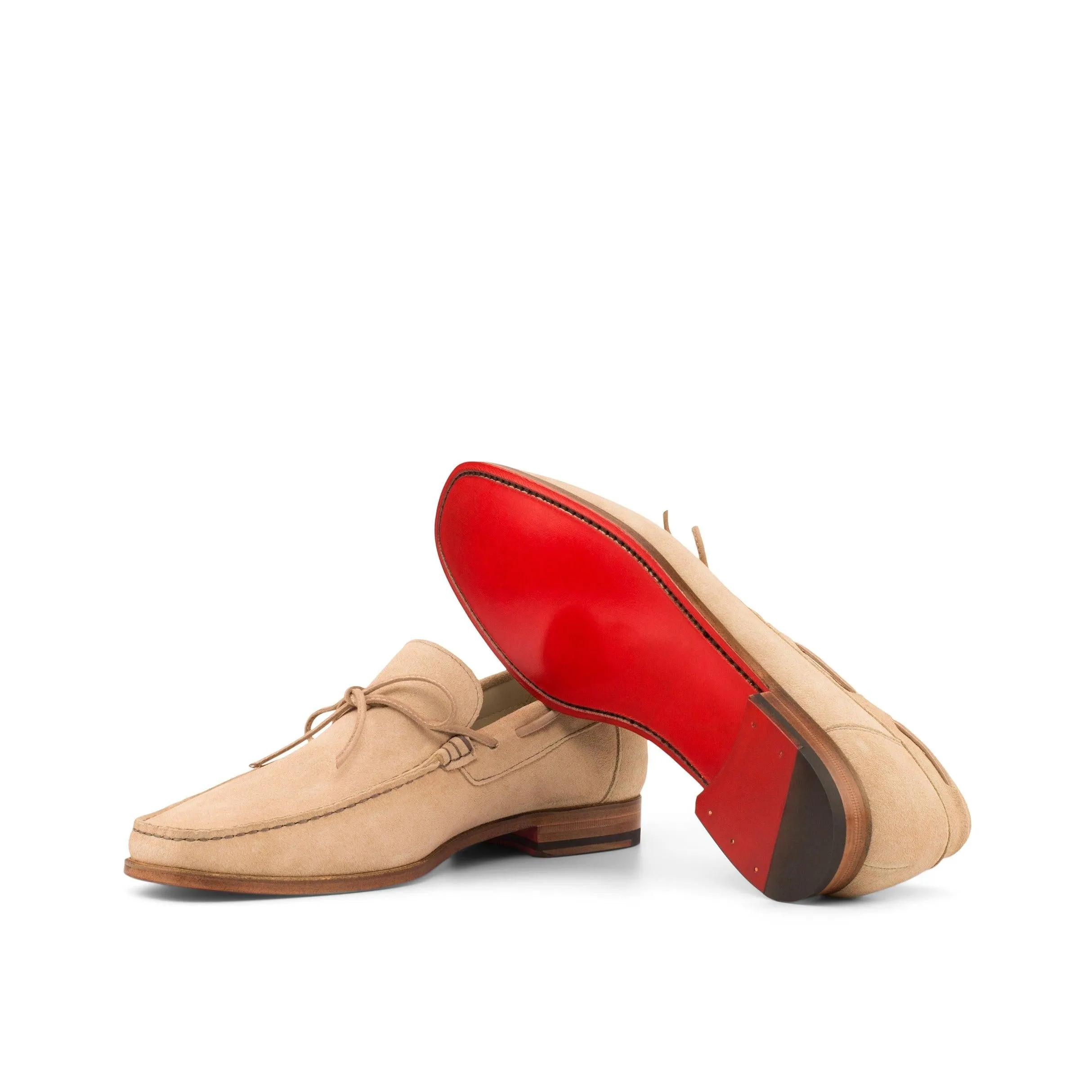Camel Suede String Moccasin Loafer