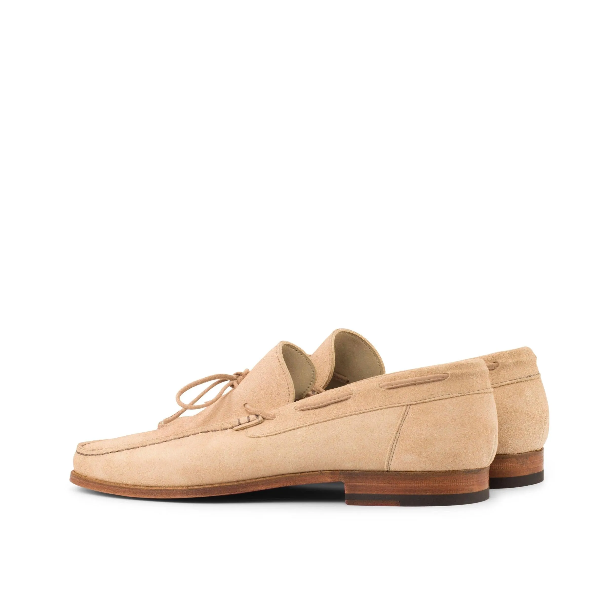 Camel Suede String Moccasin Loafer