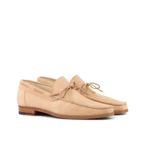Camel Suede String Moccasin Loafer