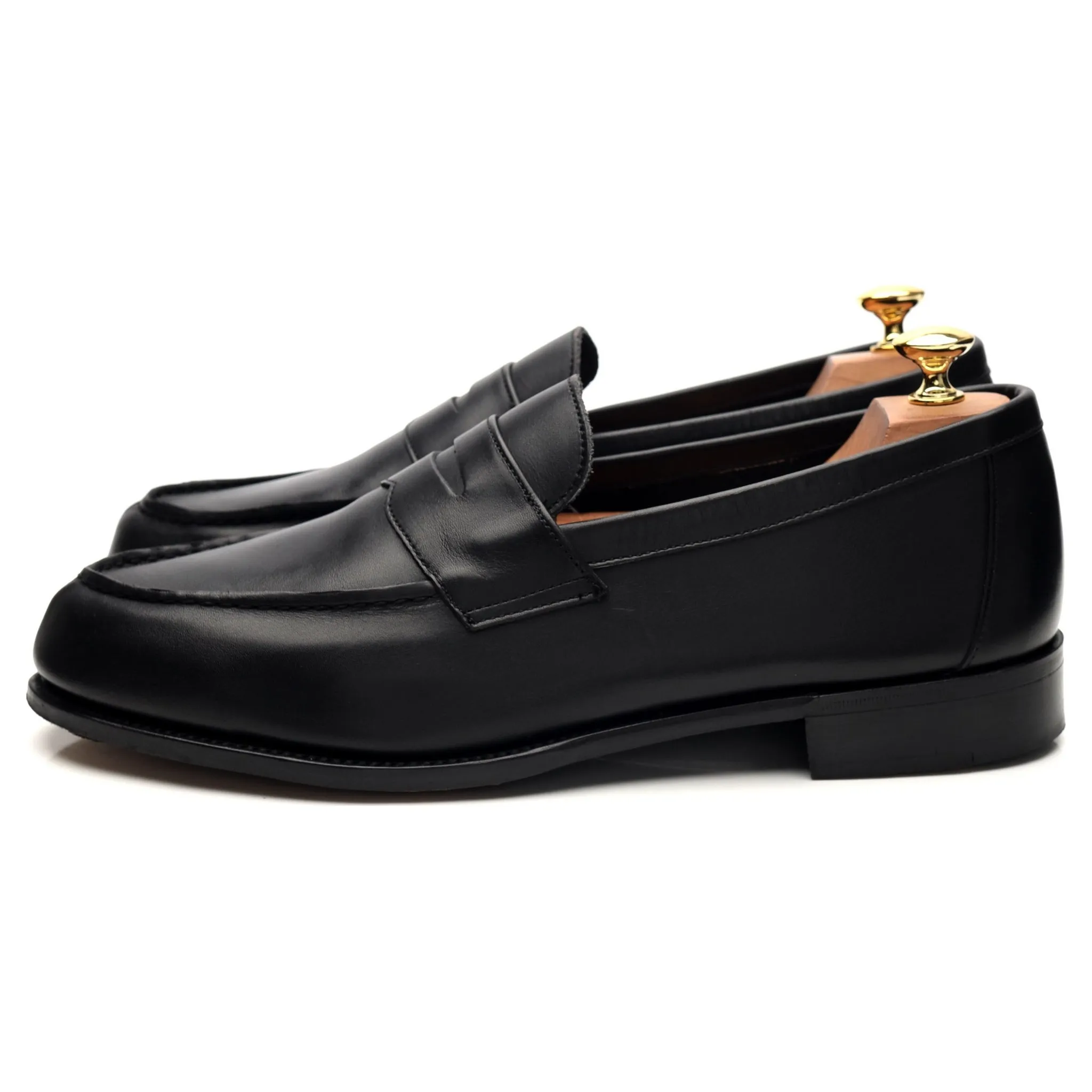 'Cannes' Black Leather Split Toe Loafer UK 11 E