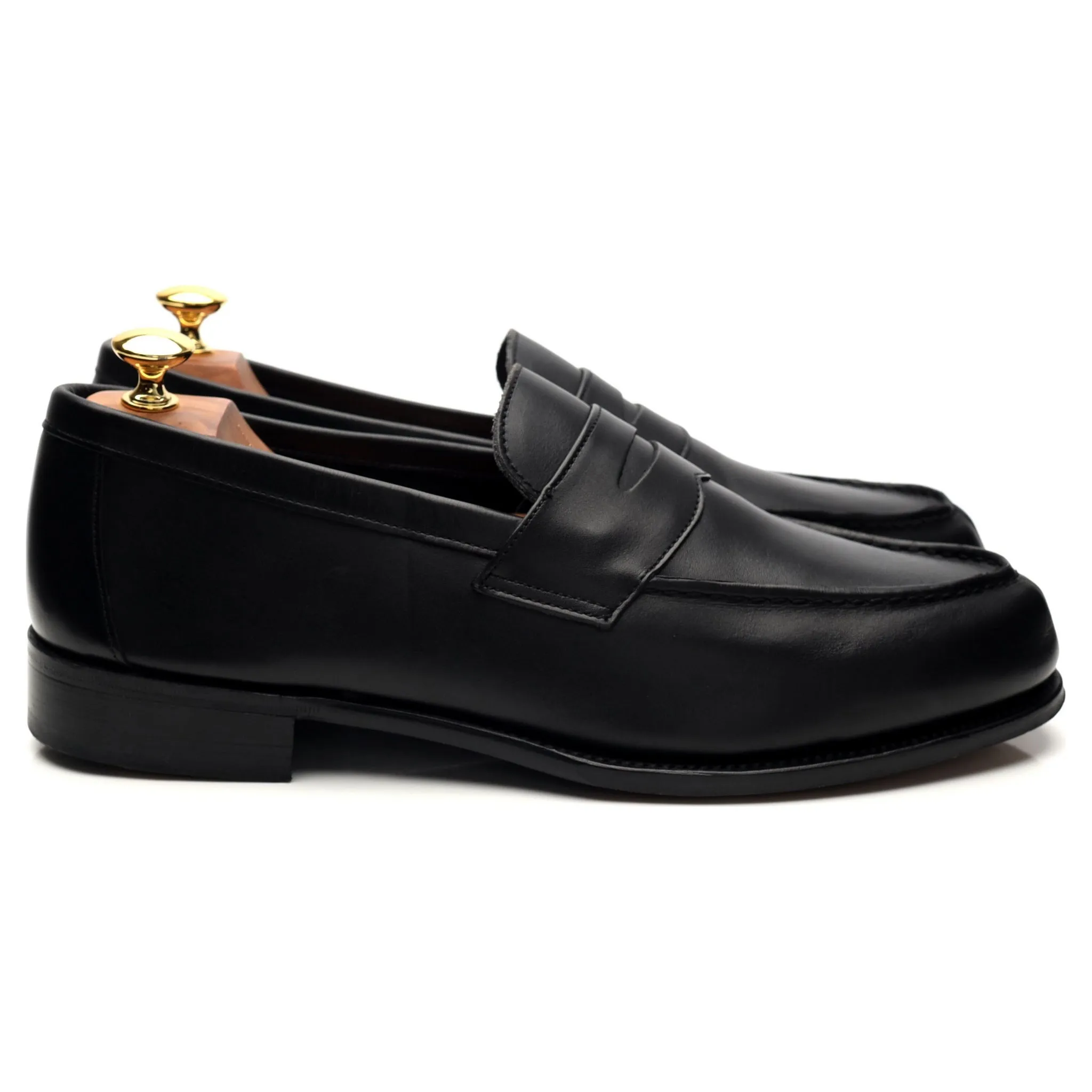 'Cannes' Black Leather Split Toe Loafer UK 11 E