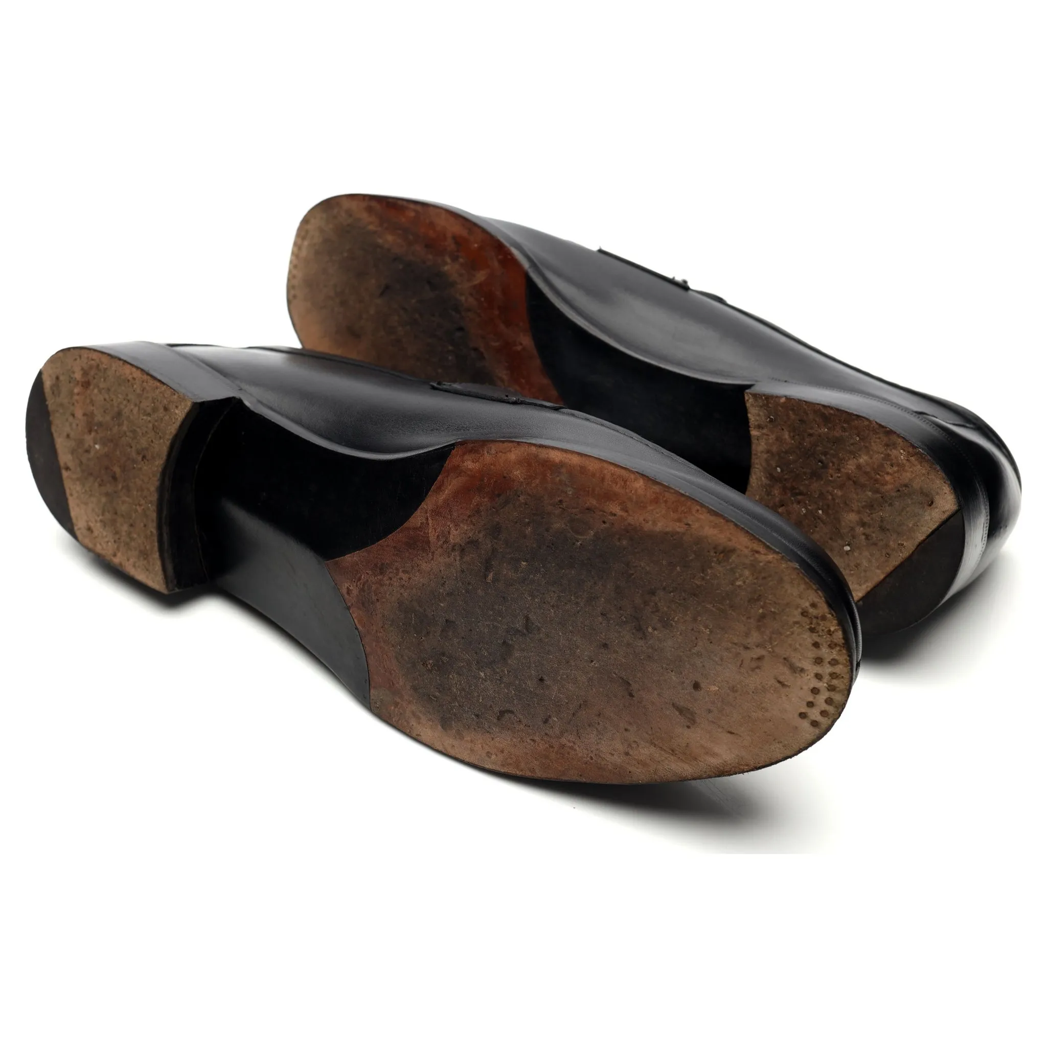 'Cannes' Black Leather Split Toe Loafer UK 11 E