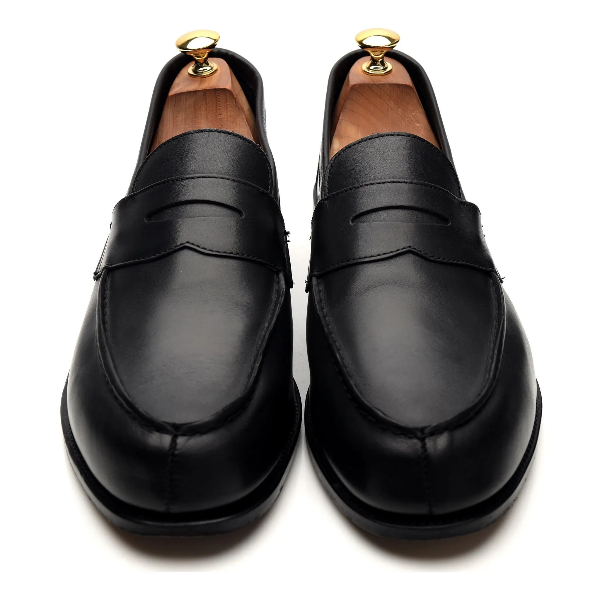 'Cannes' Black Leather Split Toe Loafer UK 11 E