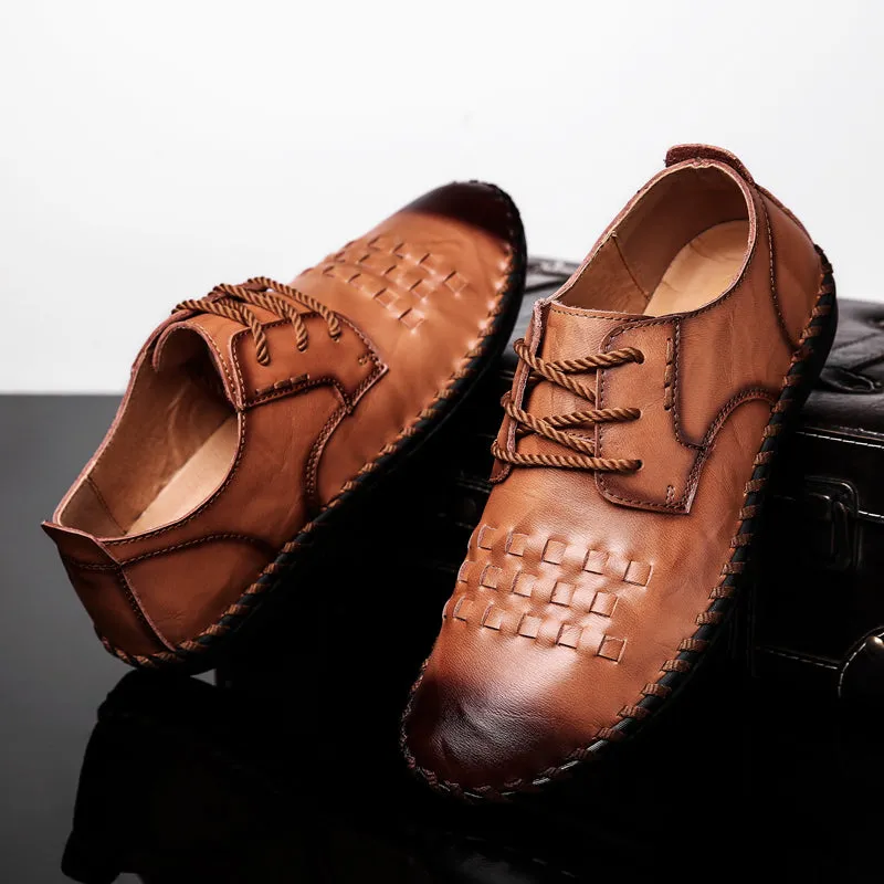 Casual Handmade Leather Mens Sneakers
