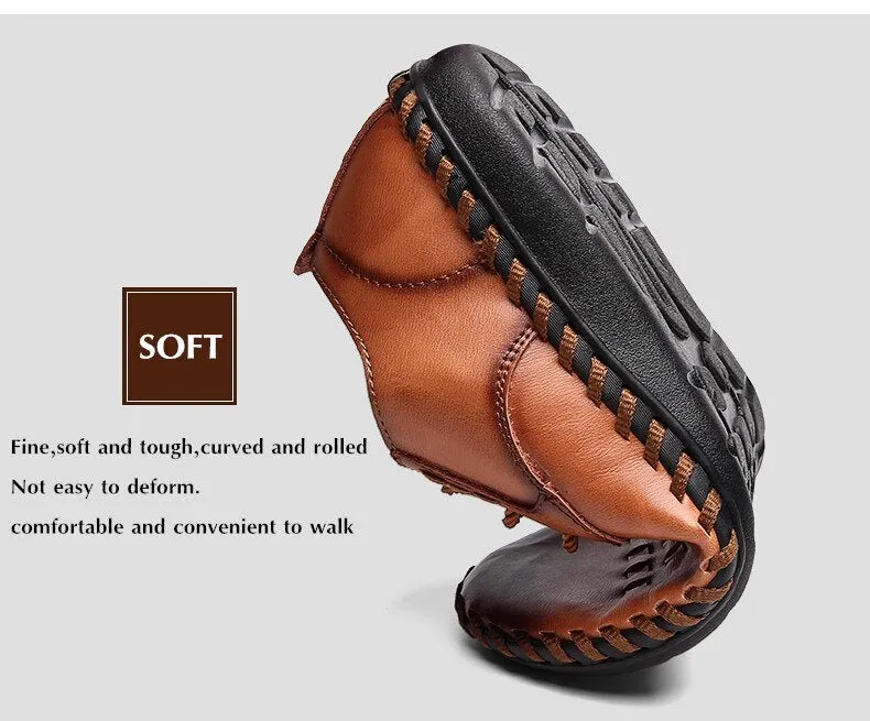 Casual Handmade Leather Mens Sneakers
