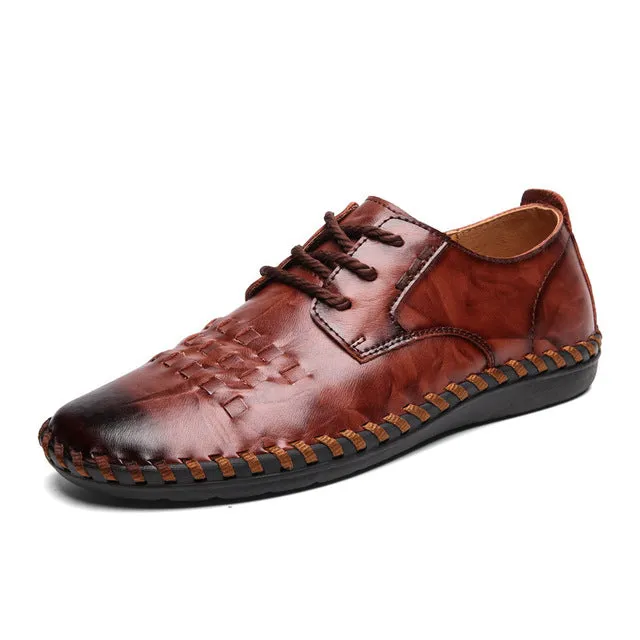 Casual Handmade Leather Mens Sneakers