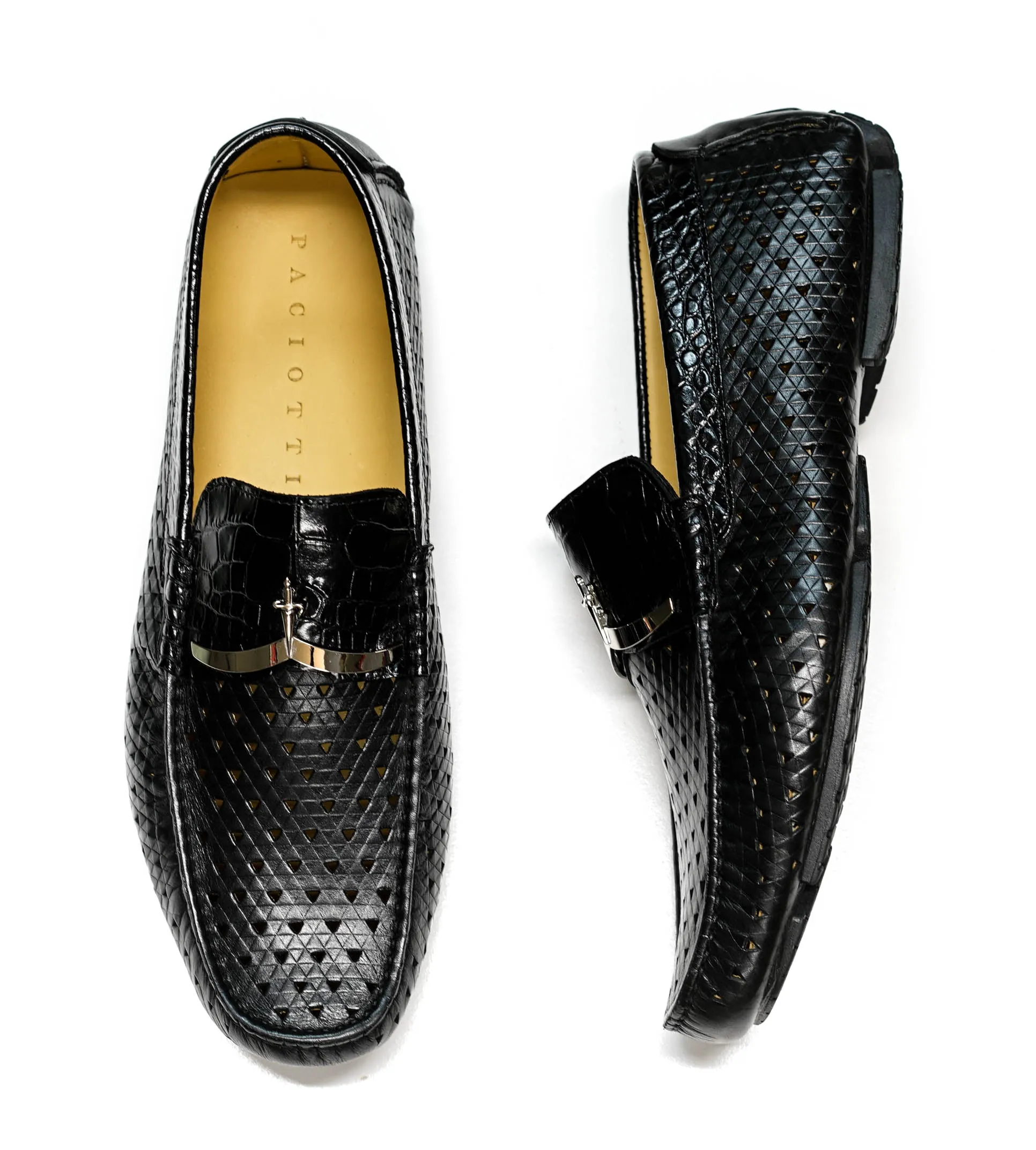 Cesare Paciotti Men’s Black Cocco Moccasin PV57002 40% OFF