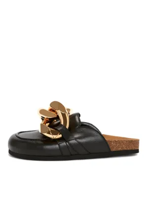CHAIN LOAFER LEATHER MULES