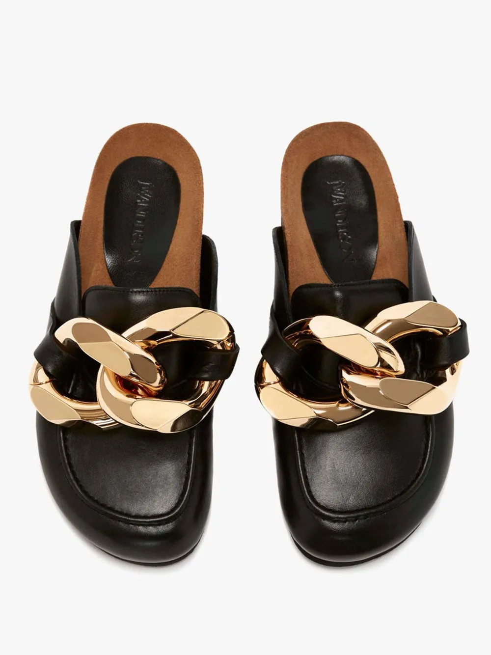 CHAIN LOAFER LEATHER MULES