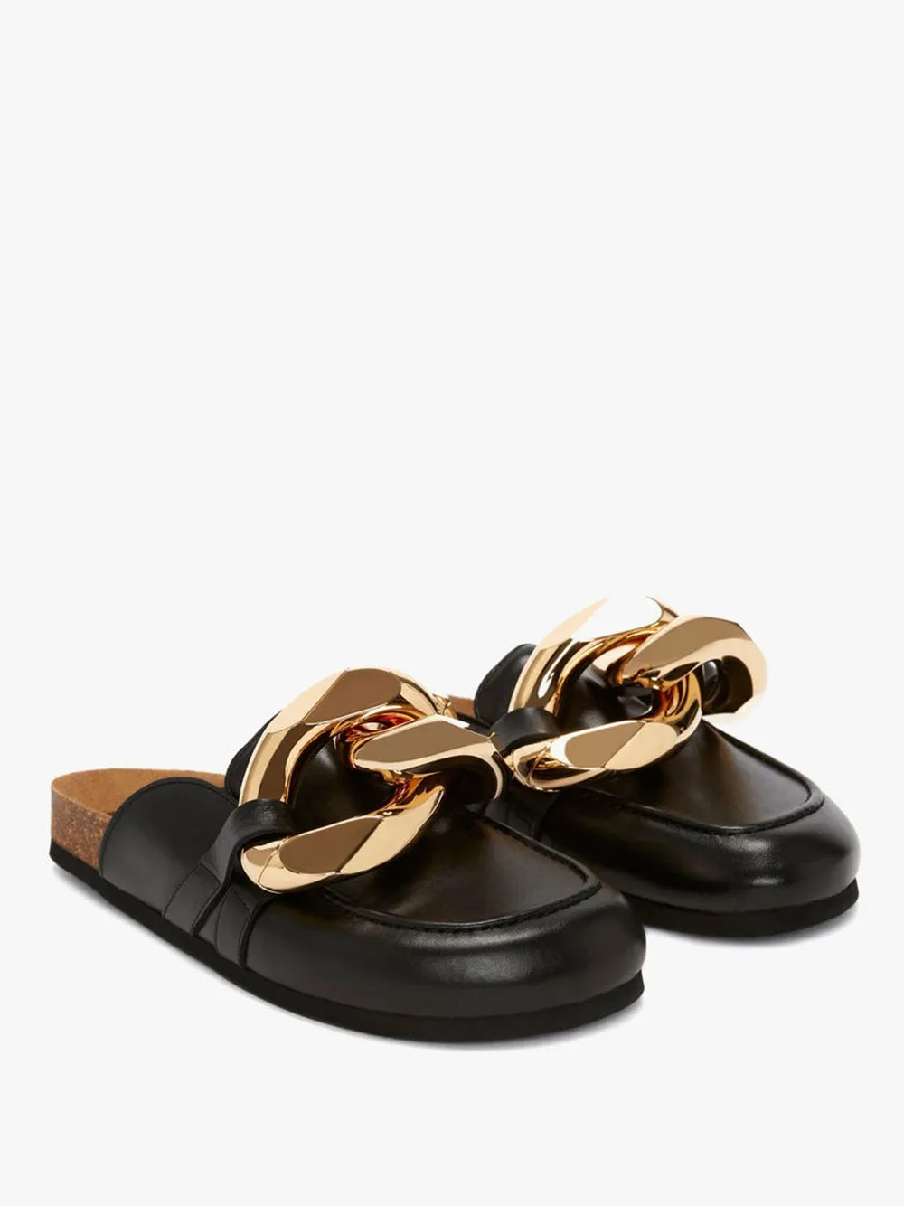 CHAIN LOAFER LEATHER MULES