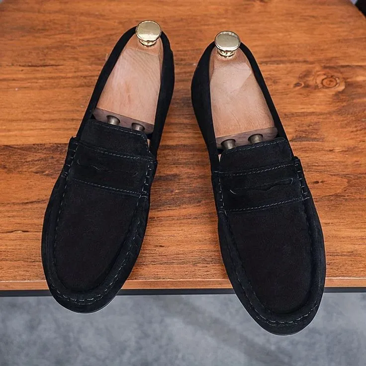 CHERRY LEATHER PREMIUM SUEDE LEATHER LOAFER-66051
