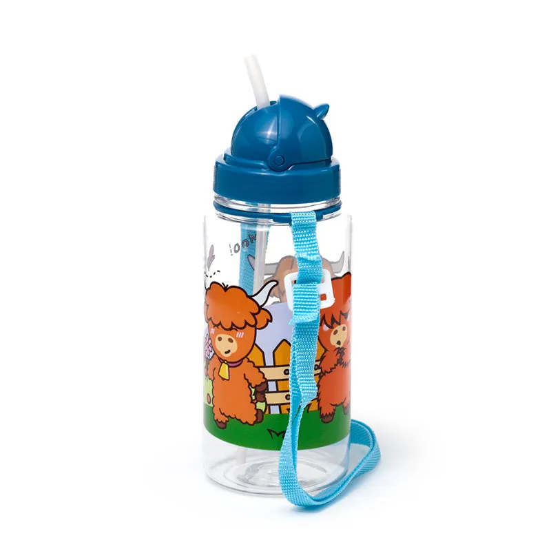 Children's Shatterproof Water Bottle 450ml - Adoramals Highland Coo