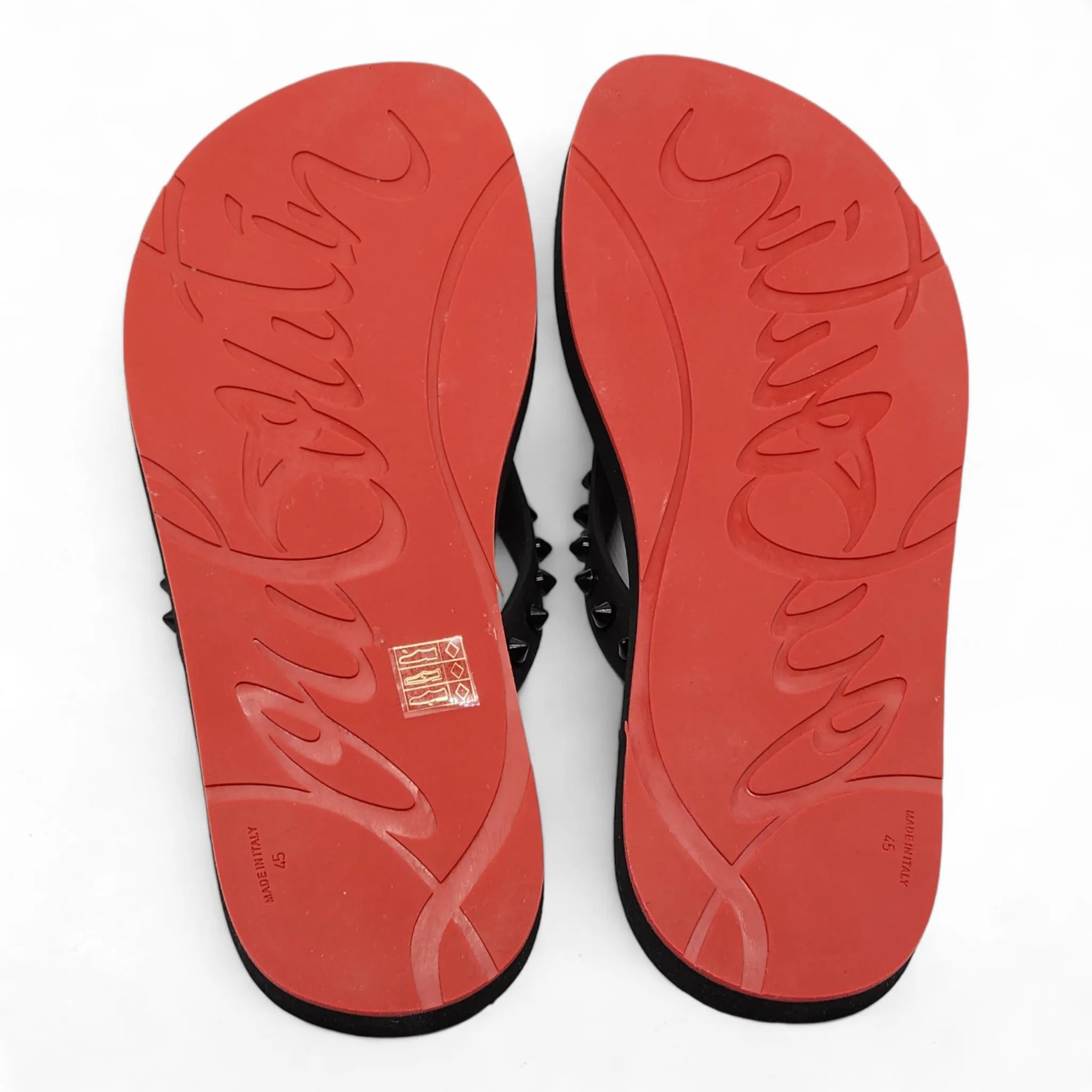 Christian Louboutin Loubi Flip Studded Flip Flops - Black 46