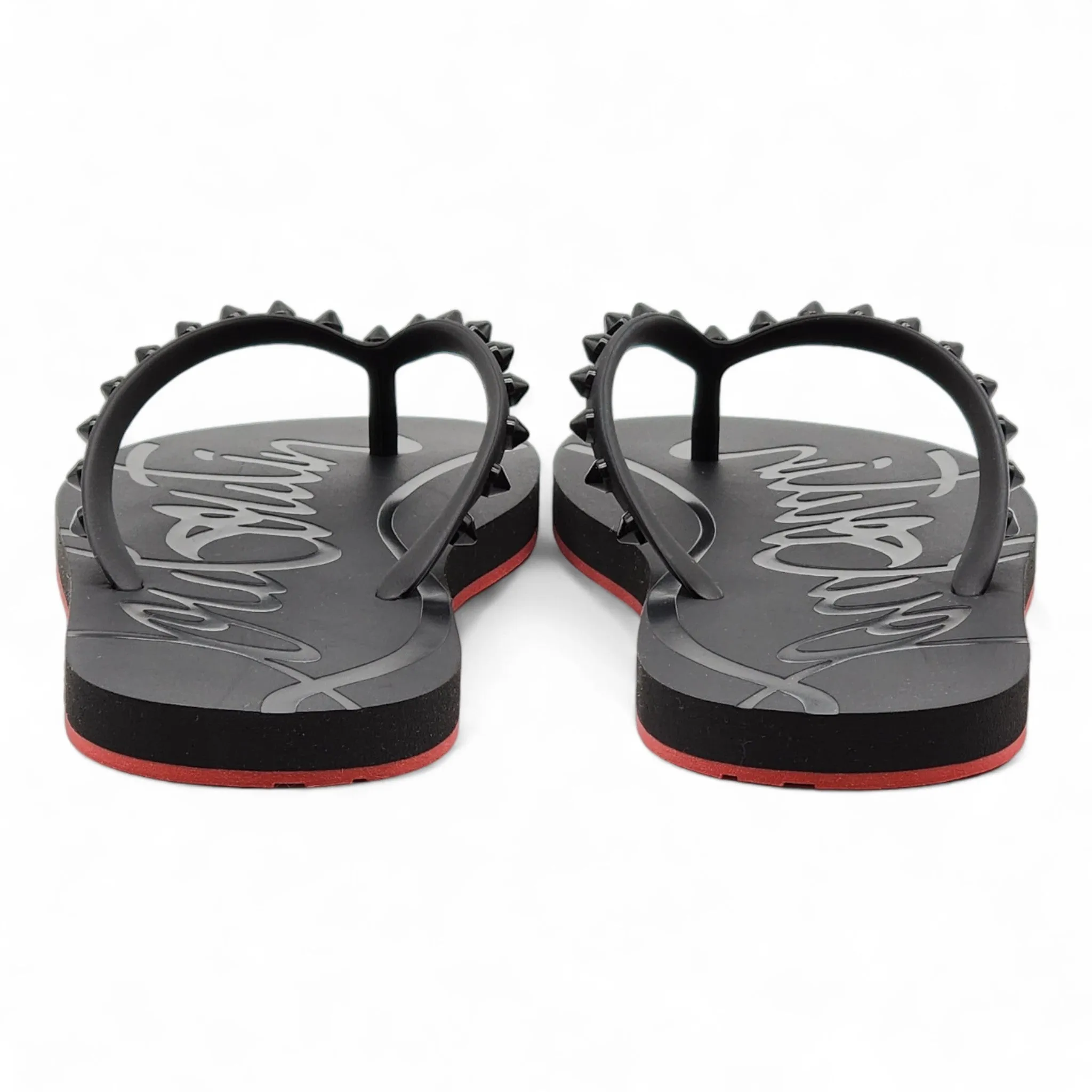 Christian Louboutin Loubi Flip Studded Flip Flops - Black 46