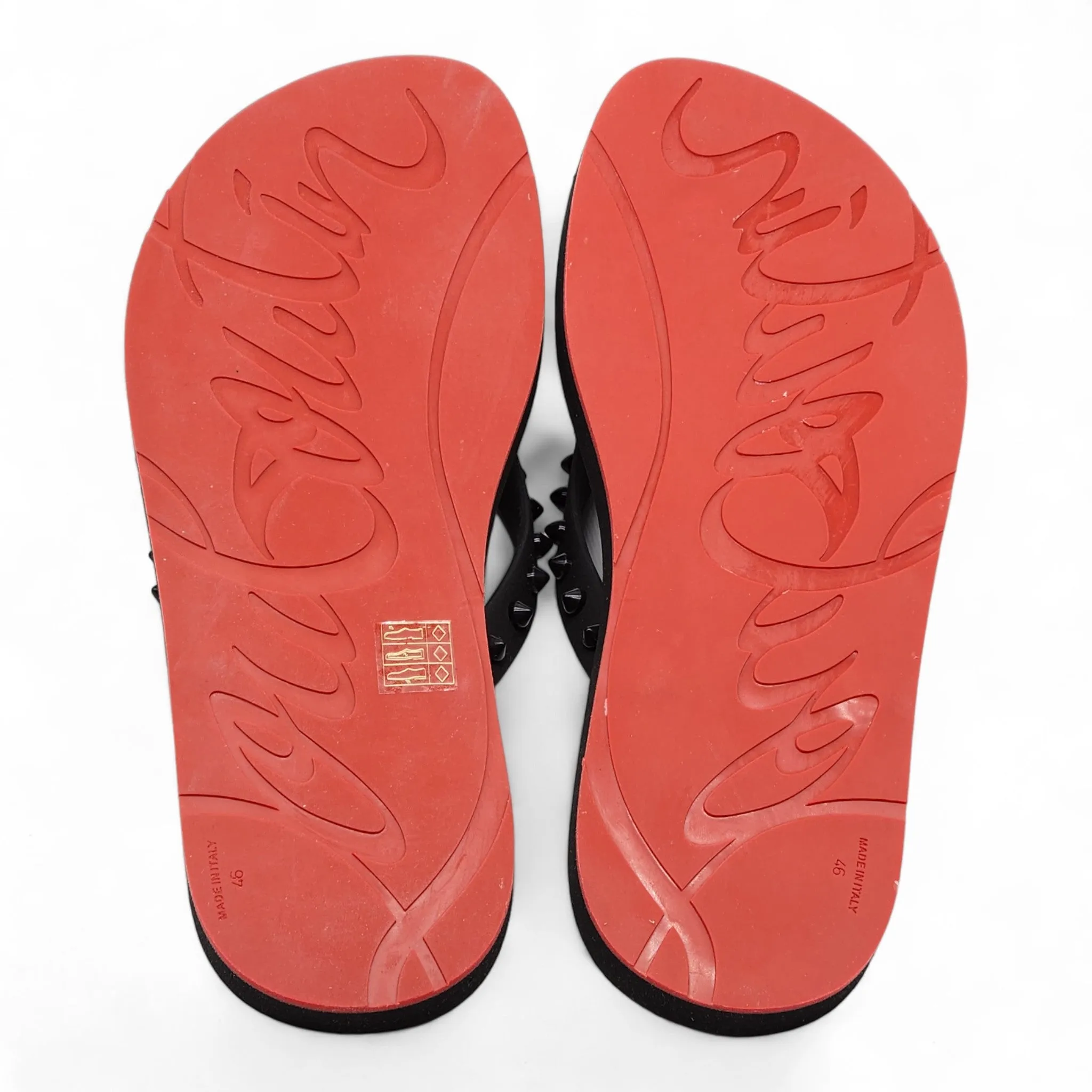 Christian Louboutin Loubi Flip Studded Flip Flops - Black 46