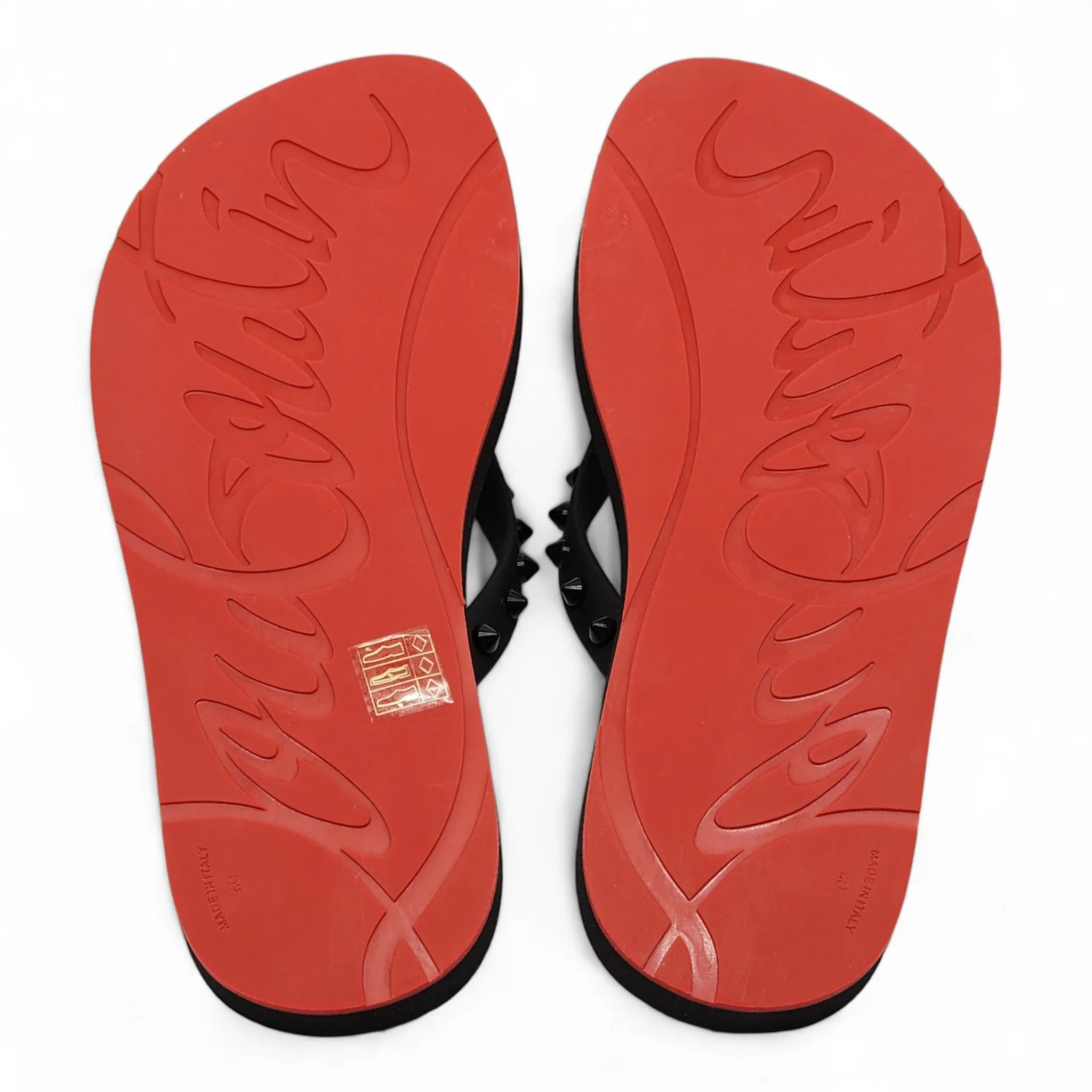 Christian Louboutin Loubi Flip Studded Flip Flops - Black 46