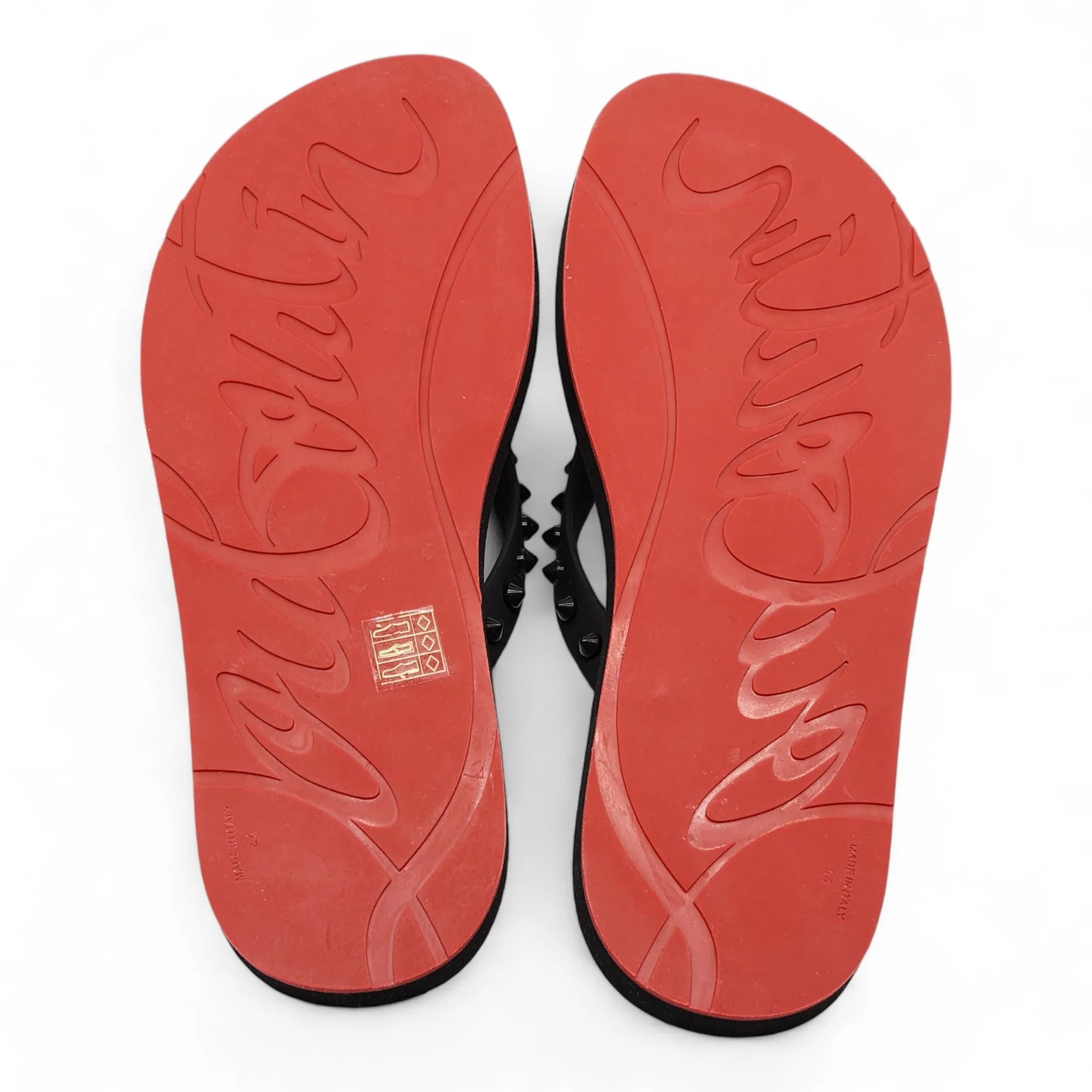 Christian Louboutin Loubi Flip Studded Flip Flops - Black 46