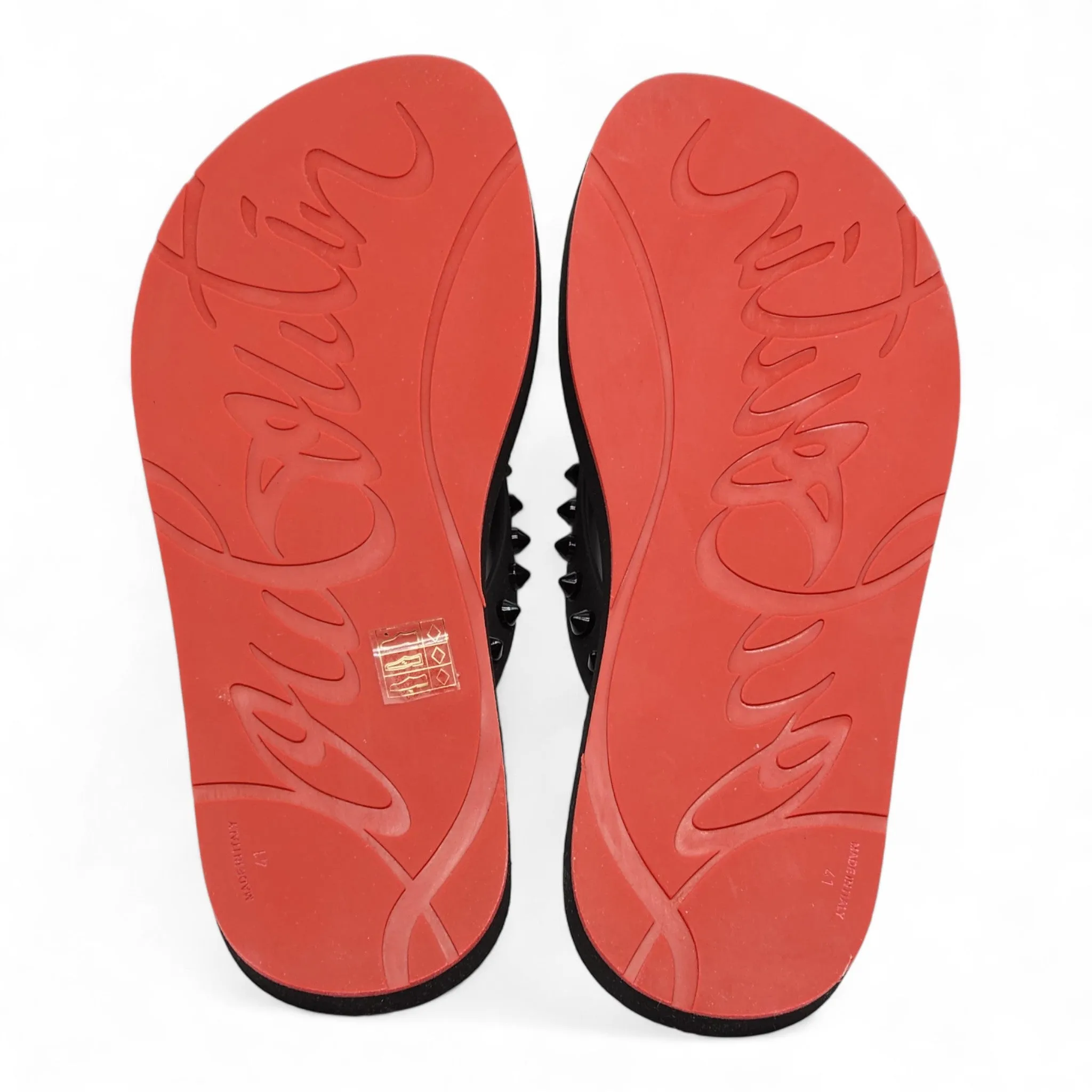 Christian Louboutin Loubi Flip Studded Flip Flops - Black 46
