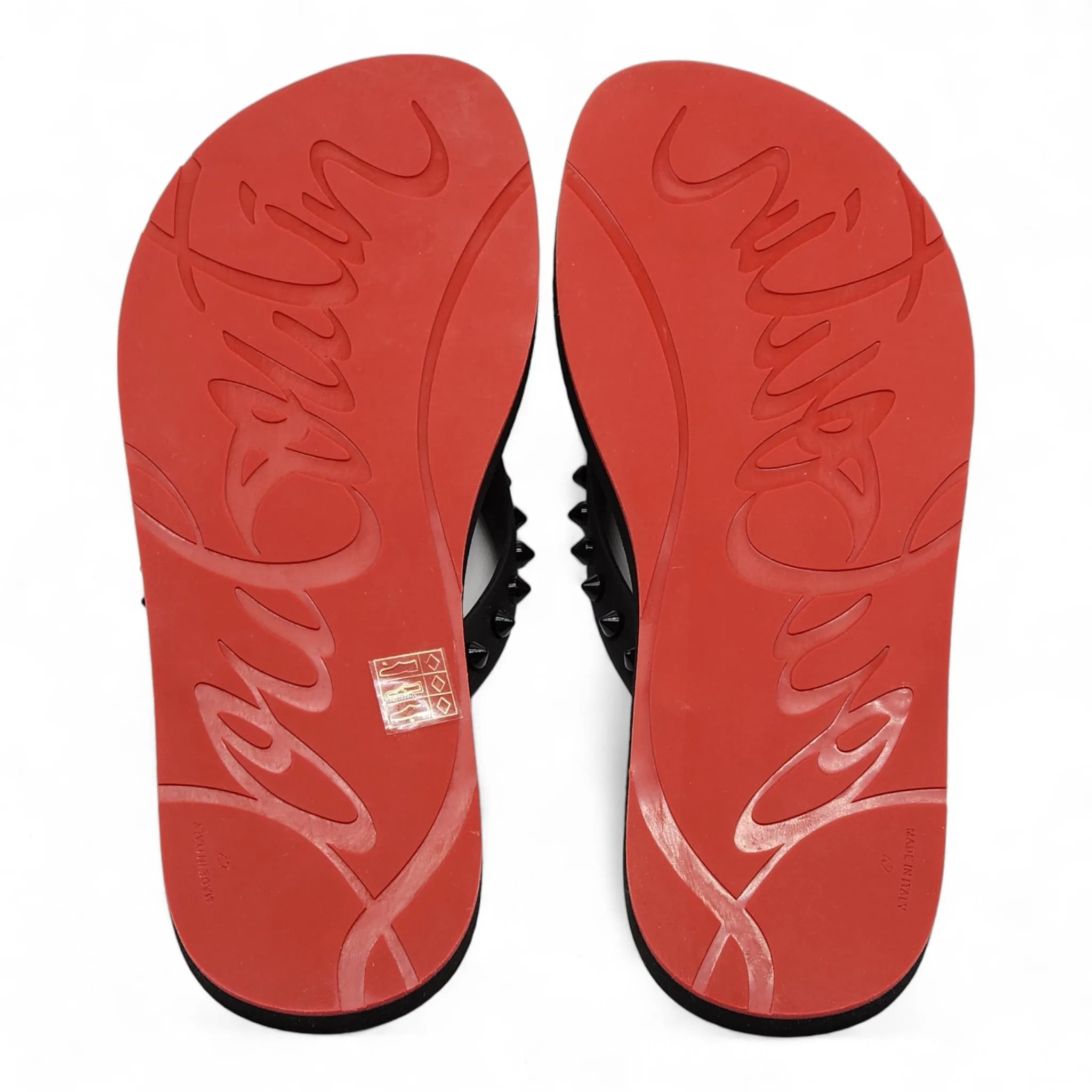 Christian Louboutin Loubi Flip Studded Flip Flops - Black 46