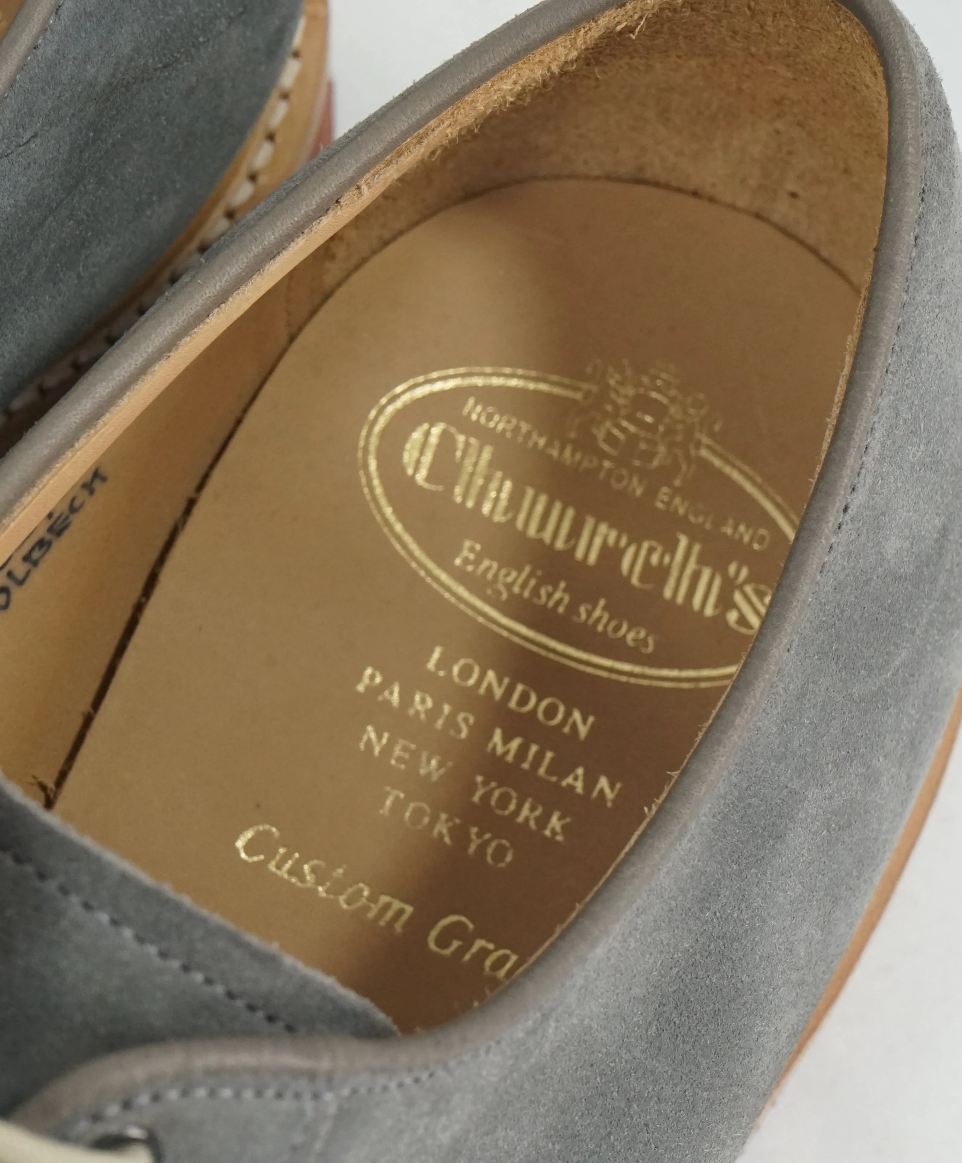 CHURCH'S - “ FULBECK" Gray Suede W Contrast Sole Suede Oxfords - 11.5