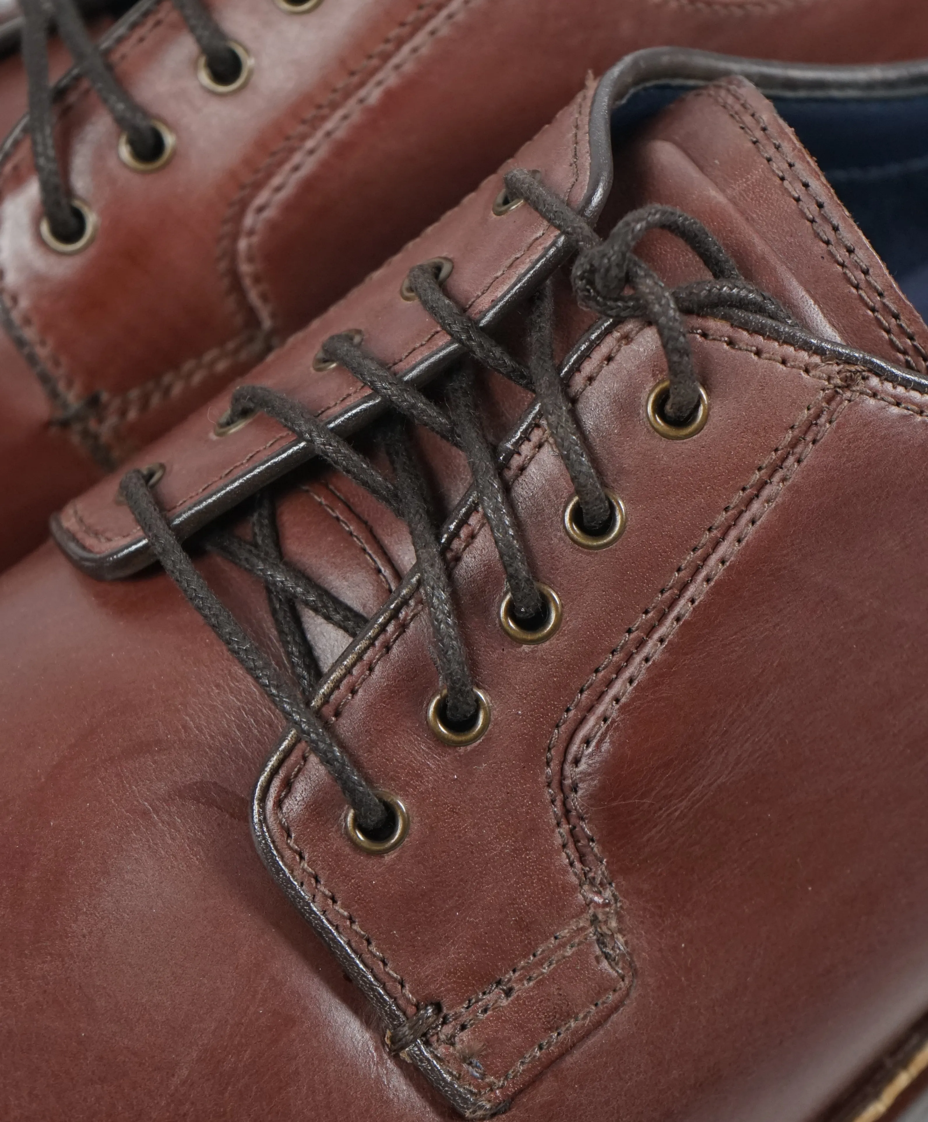 COLE HAAN - Metal Eyelet Brown Burnished Tip Oxfords "Grand OS” - 12