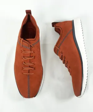 COLE HAAN - "Andy" Rust Suede Oxfords With Comfort Sole "GrandMotion” - 10