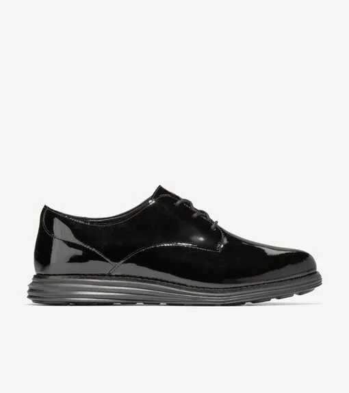 Cole Haan Women's ØriginalGrand Plain Toe Oxford Black Patent Black W30108