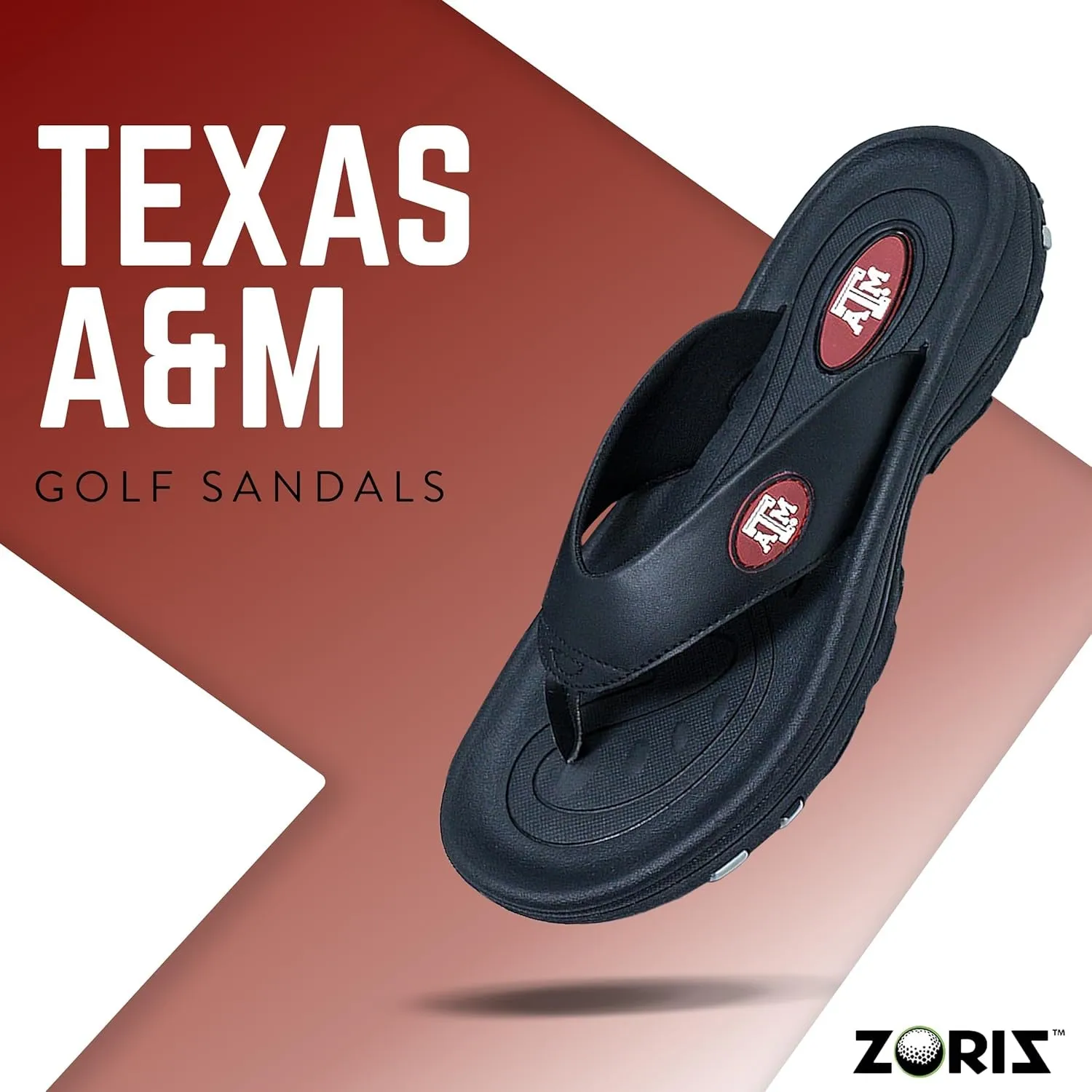 Collegiate Series Golf Sandals for Women and Men, Thong Flip Flops with Removable Spikes, Golf Footwear with Deeper Heel Cup and Higher Sidewalls