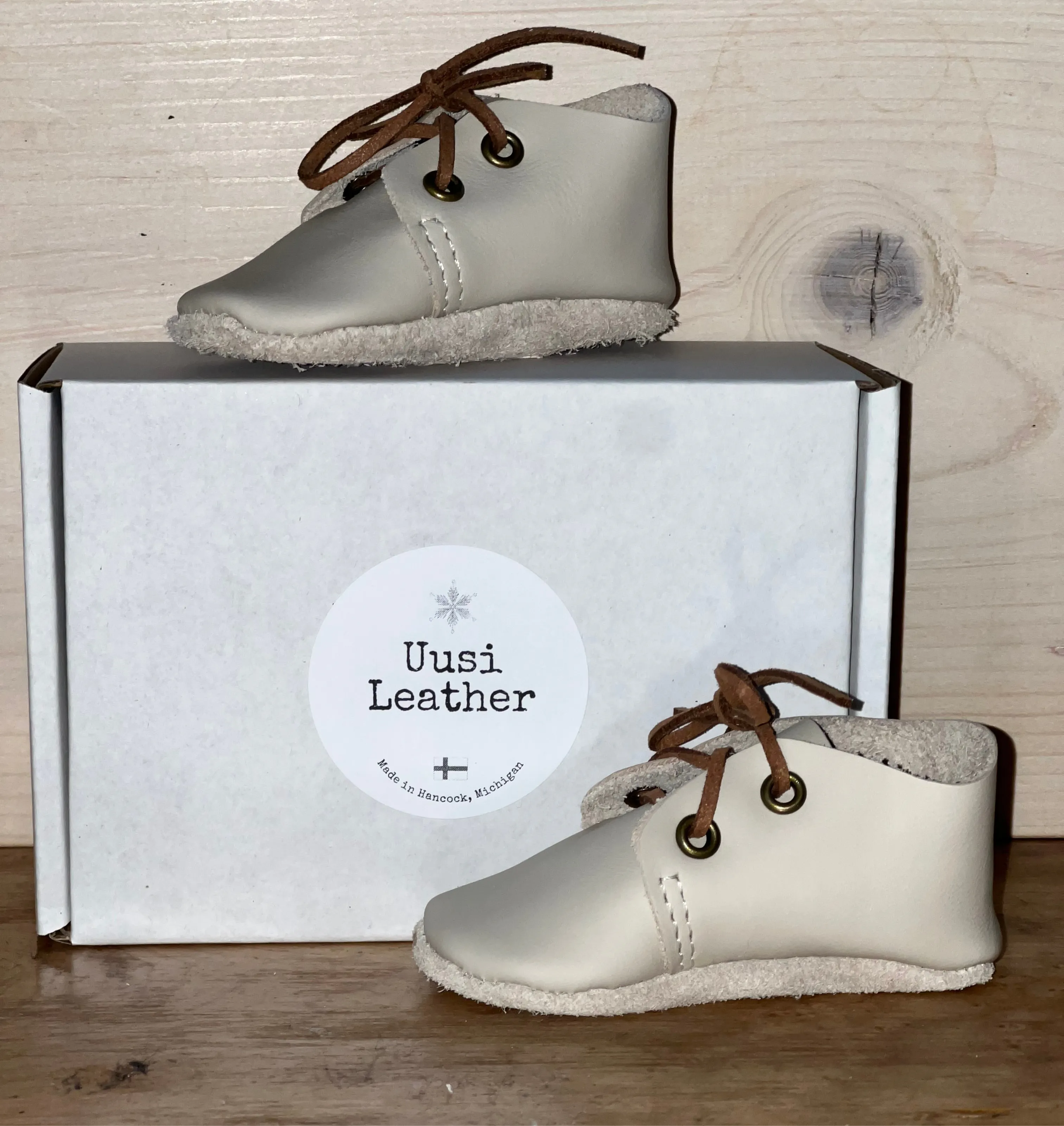 Connor - Leather Lace Up Oxford Shoes •Lumikide• Snow Crystal