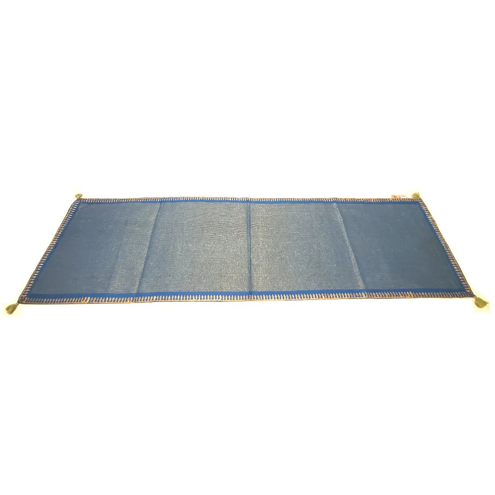 Cotton Handloom Table Top Runner with Tassel Fringe Accent