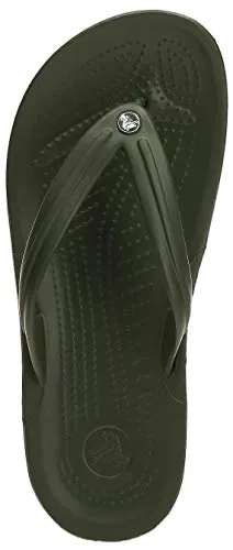 crocs Boy's Army Green/White Flop-7 Men/ 9 Women M US (Crocband Flip)