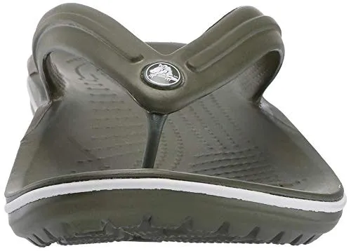 crocs Boy's Army Green/White Flop-7 Men/ 9 Women M US (Crocband Flip)