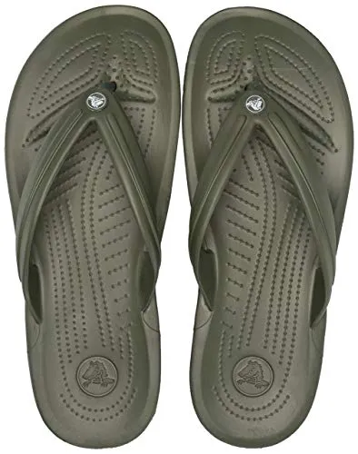 crocs Boy's Army Green/White Flop-7 Men/ 9 Women M US (Crocband Flip)