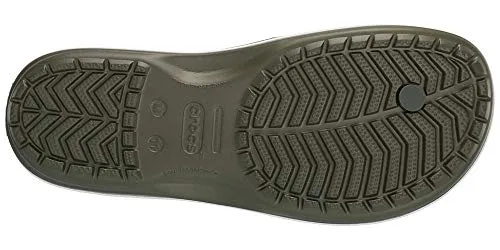 crocs Boy's Army Green/White Flop-7 Men/ 9 Women M US (Crocband Flip)