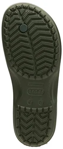 crocs Boy's Army Green/White Flop-7 Men/ 9 Women M US (Crocband Flip)