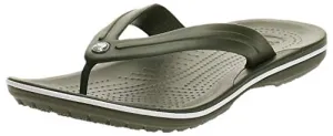 crocs Boy's Army Green/White Flop-7 Men/ 9 Women M US (Crocband Flip)