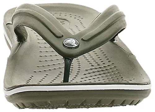 crocs Boy's Army Green/White Flop-7 Men/ 9 Women M US (Crocband Flip)