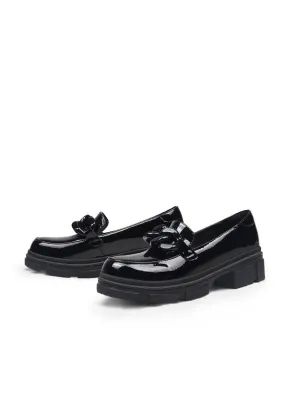 Cross Chain Leather Loafer Black