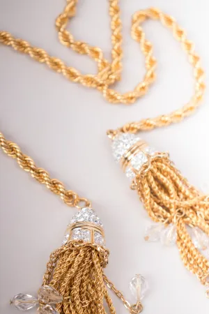 Crystal Tassel Wrap Necklace