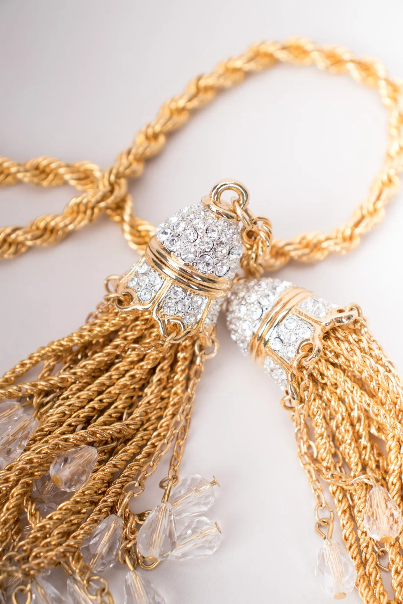 Crystal Tassel Wrap Necklace