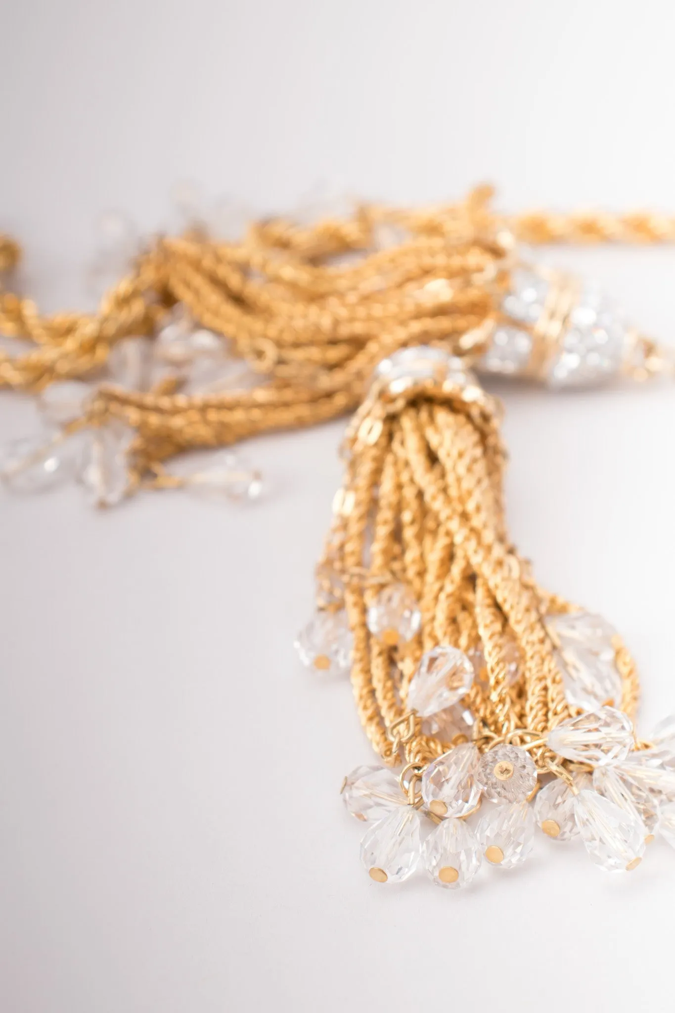 Crystal Tassel Wrap Necklace