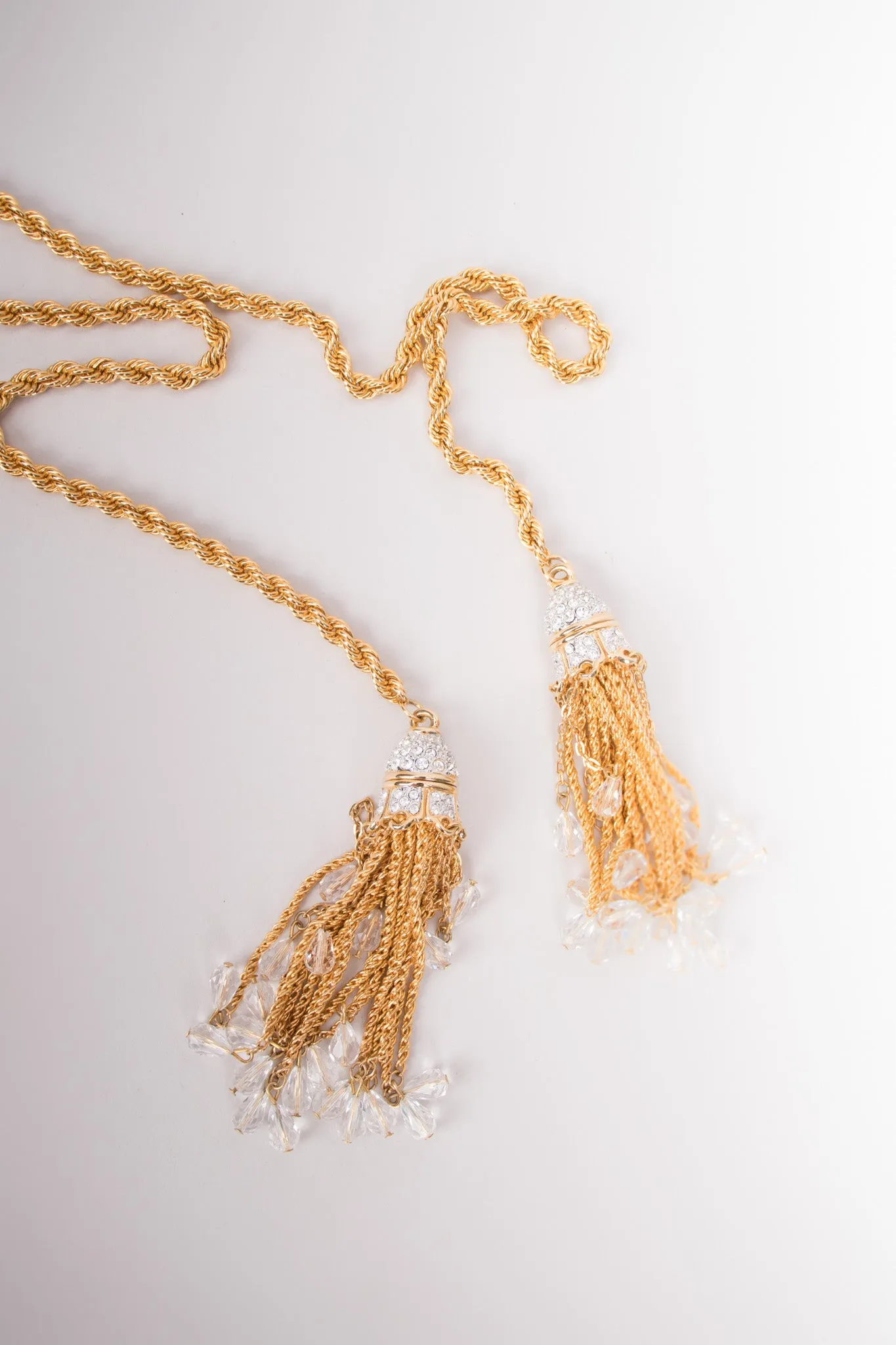 Crystal Tassel Wrap Necklace