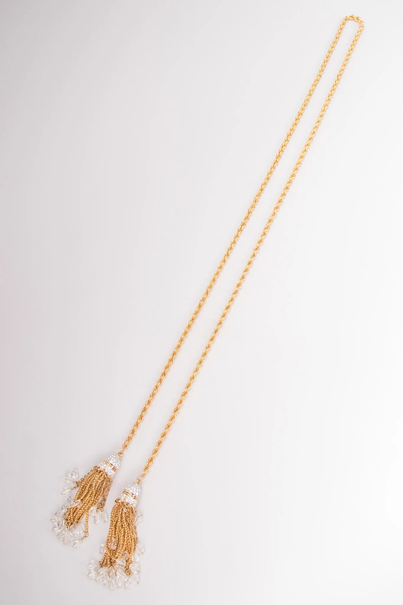Crystal Tassel Wrap Necklace
