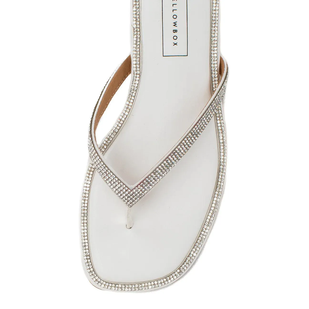 Danaya Yellowbox White Rhinestone Flip Flop Sandal