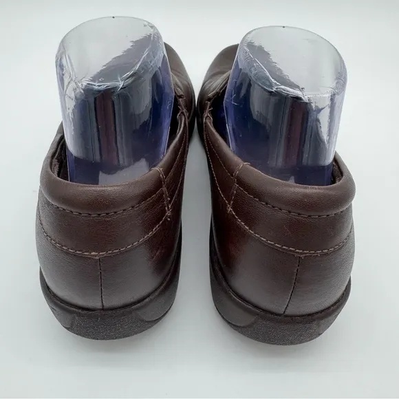 Dansko Abigail Brown Leather Slip On Clog Loafer Size EU 39/US 8.5-9