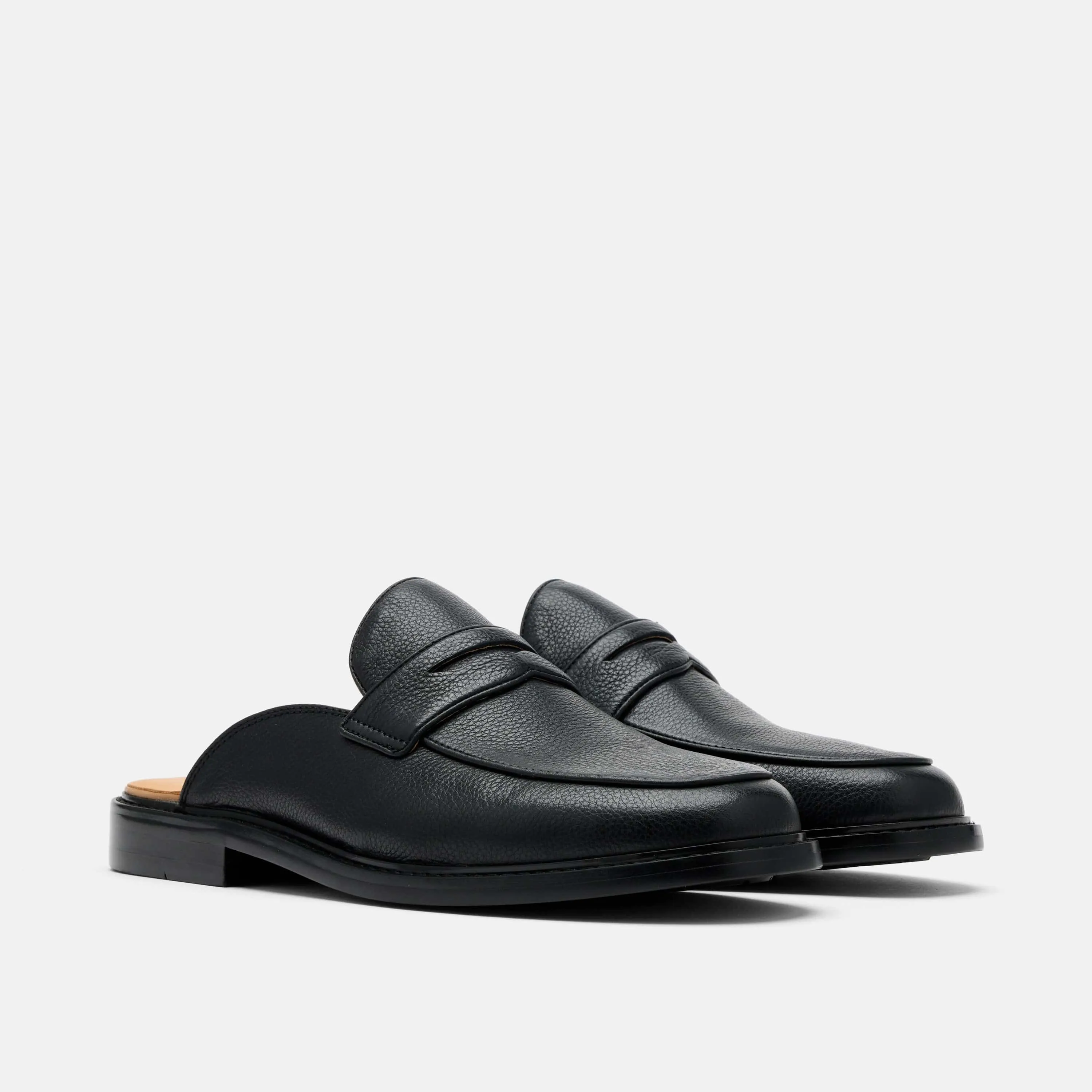 Del Mar Black Pebble Loafer Mules