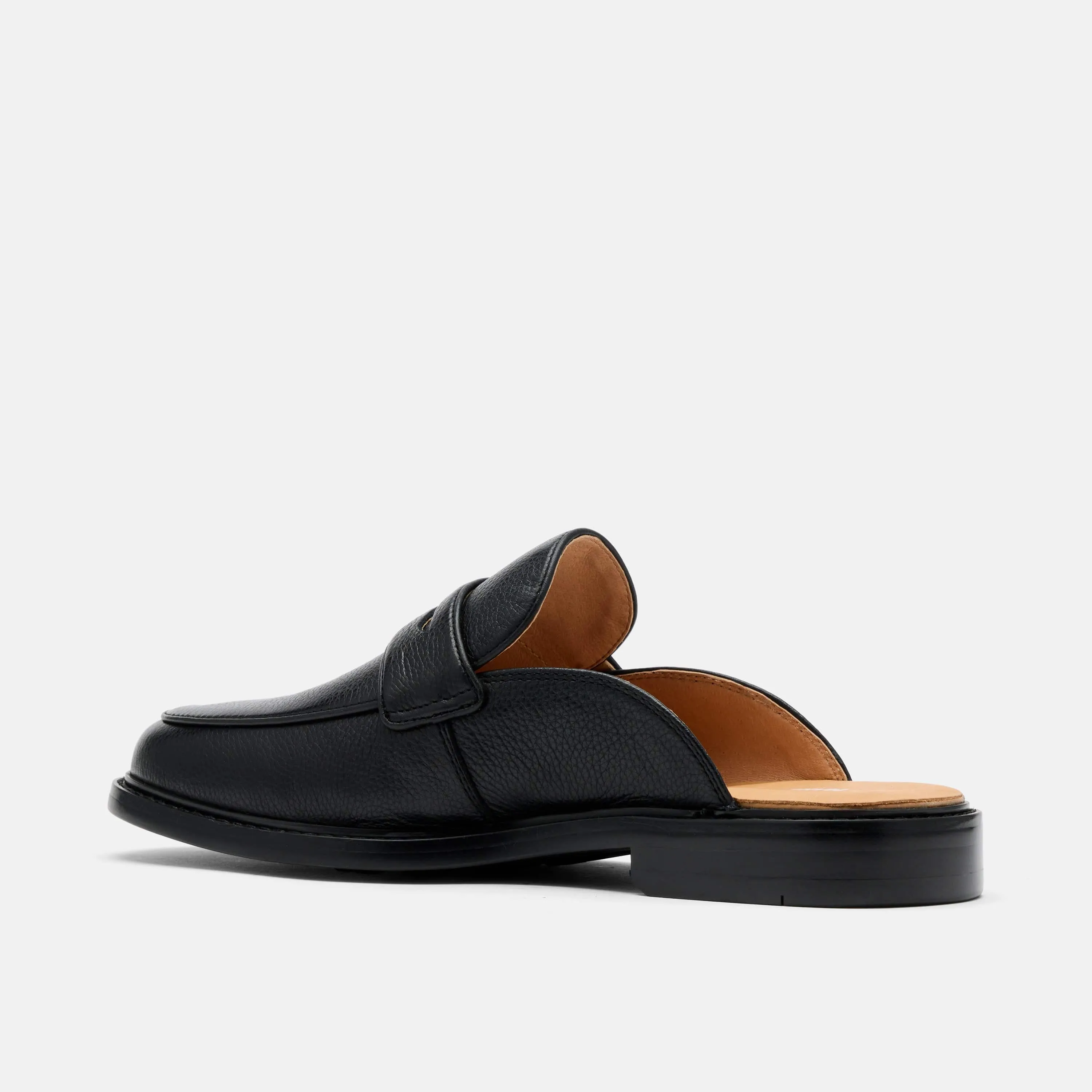 Del Mar Black Pebble Loafer Mules
