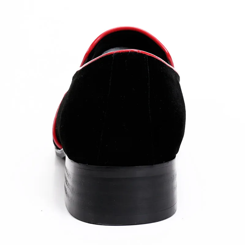 Designer Fashion Crystal Men Party Shoes Wedding Banquet Men Formal Shoes Slip on Loafers Italian Leather Shoes