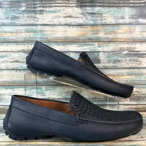 Donald J Pliner Mens Damiano Driving Loafer Shoe Size 8.5M Woven Black Leather